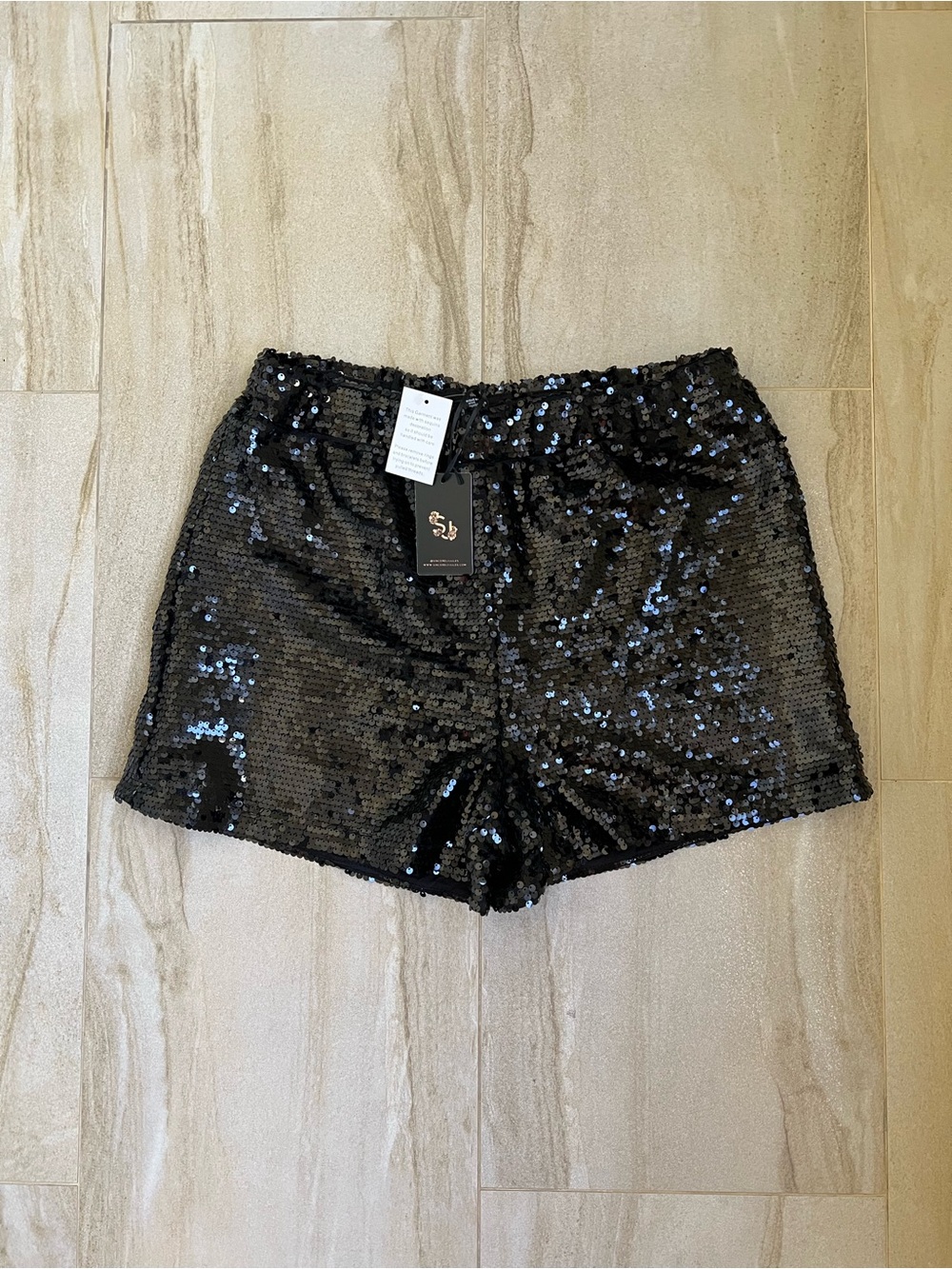 Sincerely Jules Black Sequin High-Waist Party Shorts